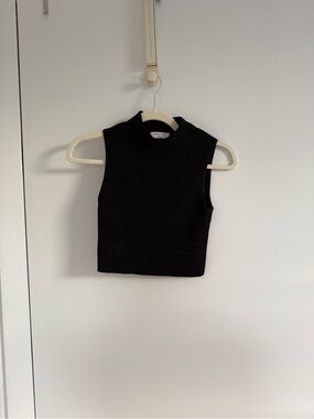 Babaton Black Ribbed Tank Top